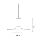 Pendant Lamp Frisbee Red Industrial Contemporary