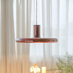 Pendant Lamp Frisbee Red Industrial Contemporary