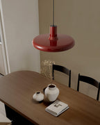 Pendant Lamp Frisbee Red Industrial Contemporary