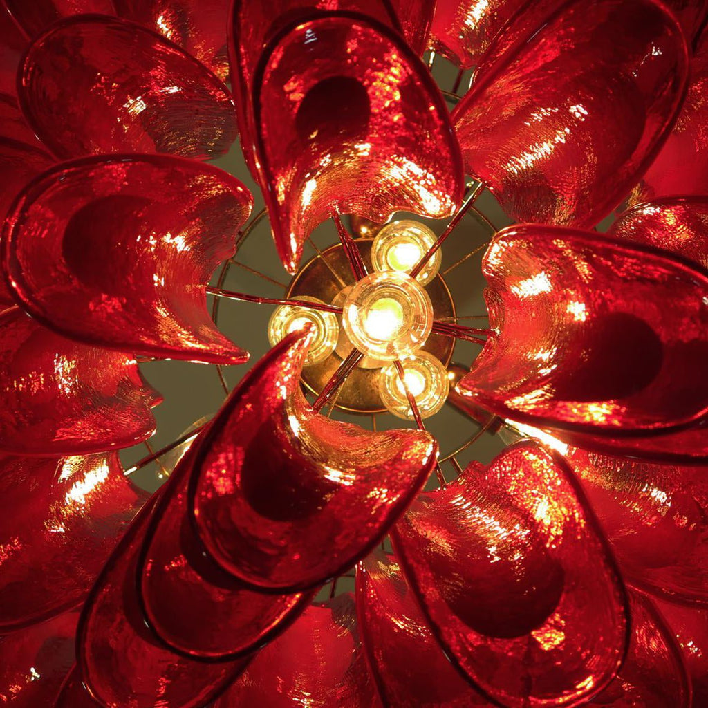 Aurora Chandelier Red Murano Petals