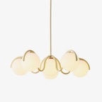 Pheva Curve Linear Chandelier Red&Silver