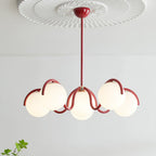 Pheva Curve Linear Chandelier Red&Silver