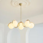 Pheva Curve Linear Chandelier Red&Silver