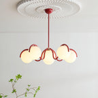 Pheva Curve Linear Chandelier Red&Silver