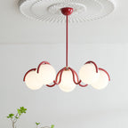 Pheva Curve Linear Chandelier Red&Silver