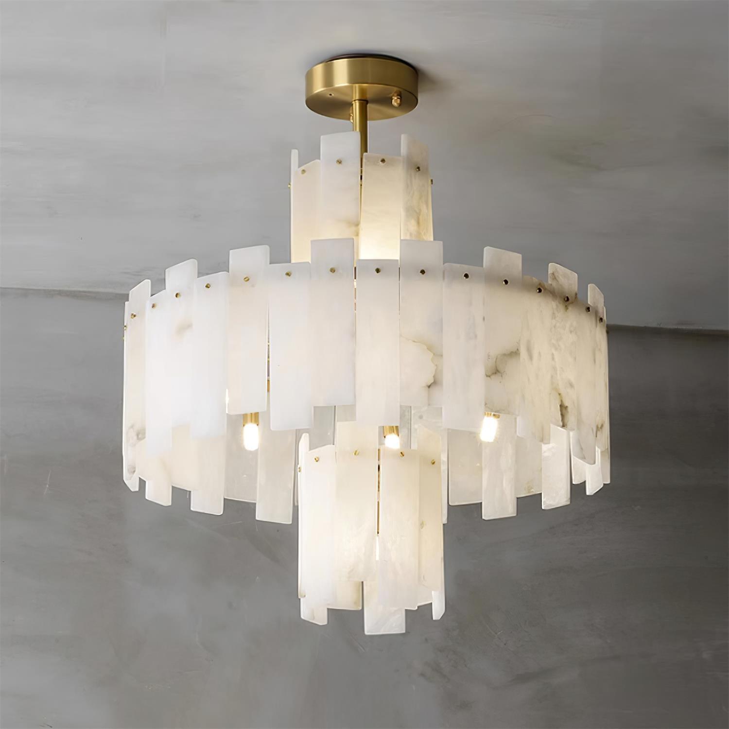 Soraya Chandelier Modern in Alabaster - Kingsley Beaumont