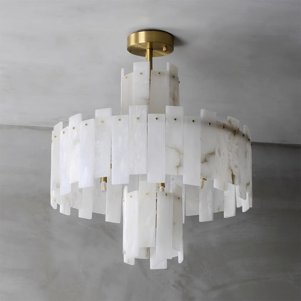 Soraya Chandelier Modern in Alabaster - Kingsley Beaumont