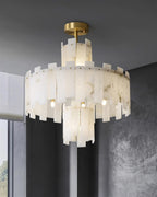 Soraya Chandelier Modern in Alabaster - Kingsley Beaumont