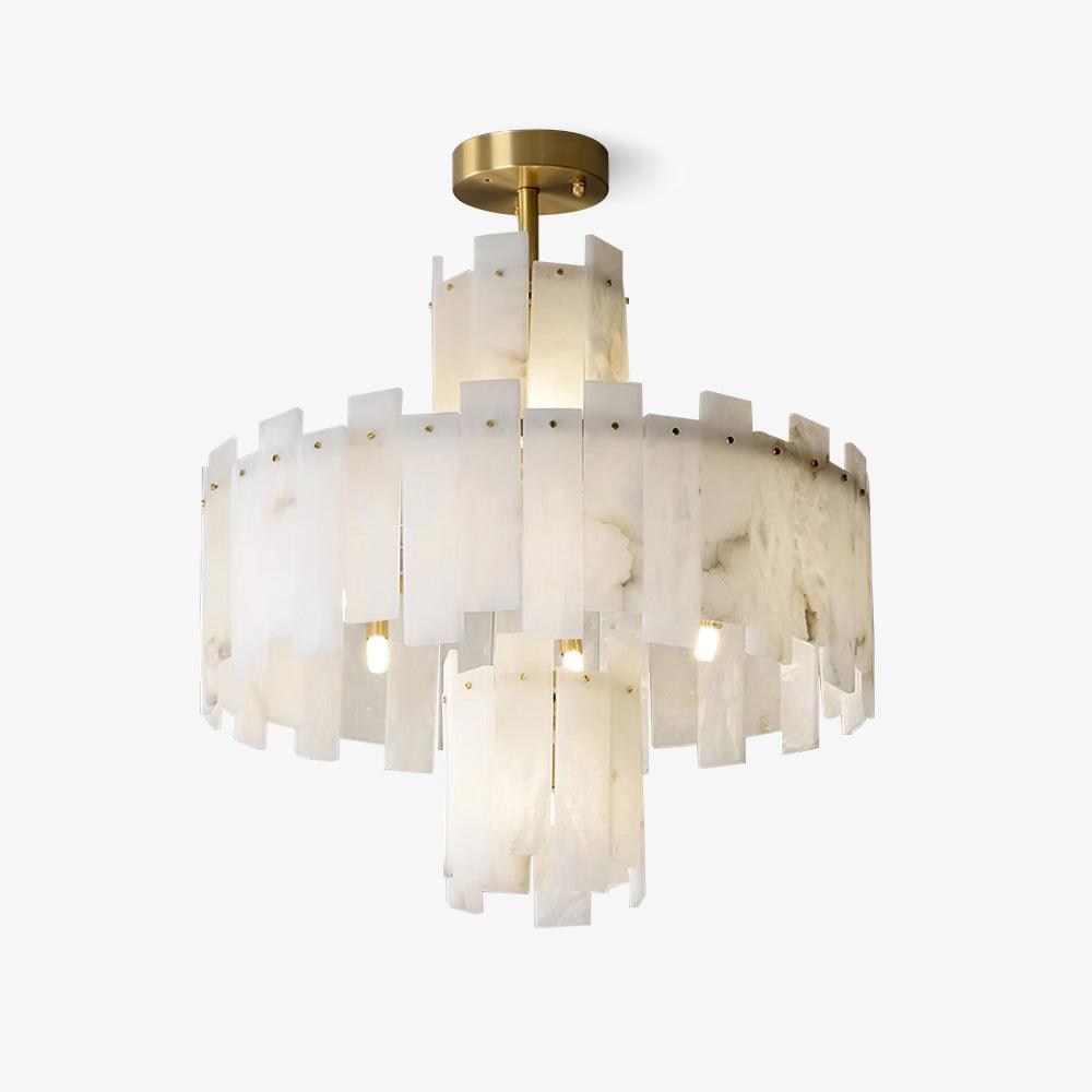 Soraya Chandelier Modern in Alabaster - Kingsley Beaumont