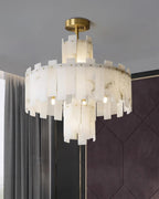 Soraya Chandelier Modern in Alabaster - Kingsley Beaumont