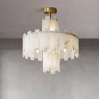 Soraya Chandelier Modern in Alabaster - Kingsley Beaumont