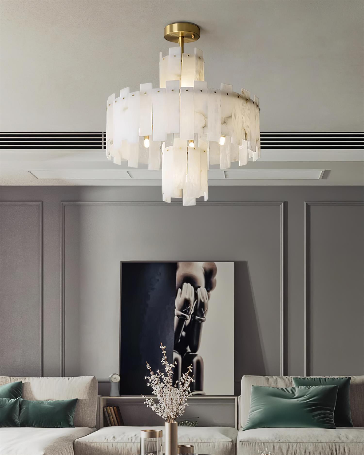 Soraya Art Deco Alabaster Chandelier