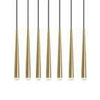 Chandelier with Polished Brass and Crystal Shades Minimalist