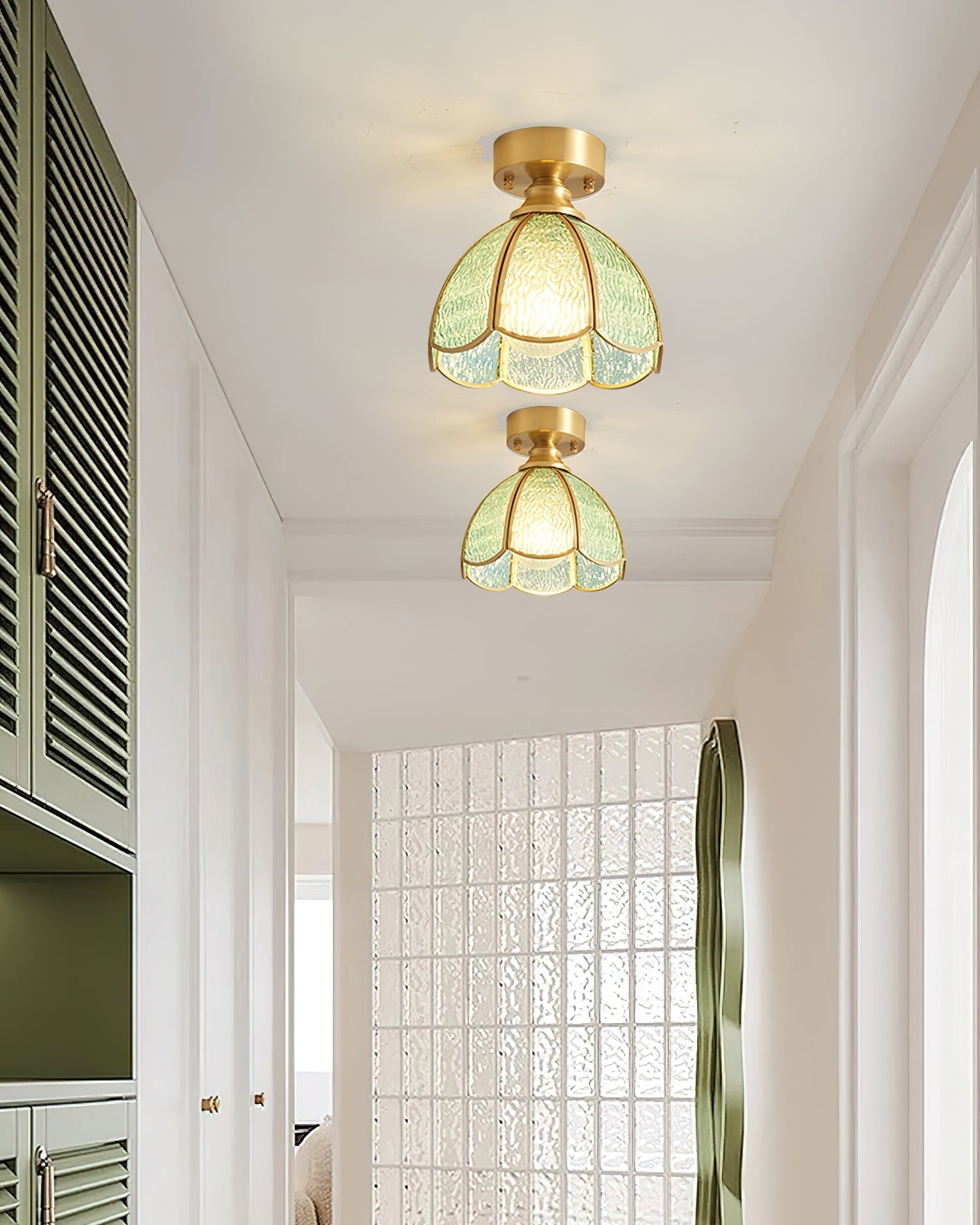 Civelle Tiffany Style Stained Glass Ceiling Light
