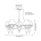 Chandelier Glass and Metal Fixture for Dining or Living Room Vintage