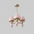 Chandelier Glass and Metal Fixture for Dining or Living Room Vintage