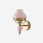 Wall Lamp Glass and Metal Light for Bedroom or Hallway Retro