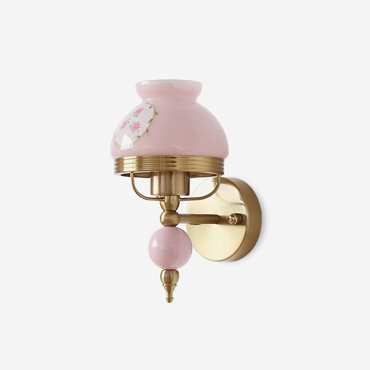Wall Lamp Glass and Metal Light for Bedroom or Hallway Retro