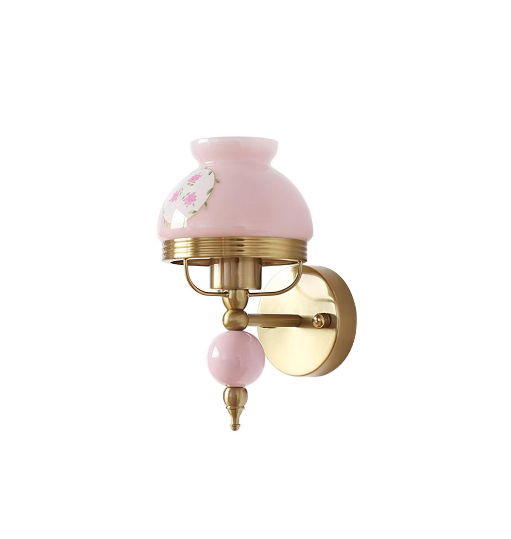 Wall Lamp Glass and Metal Light for Bedroom or Hallway Retro