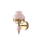 Wall Lamp Glass and Metal Light for Bedroom or Hallway Retro