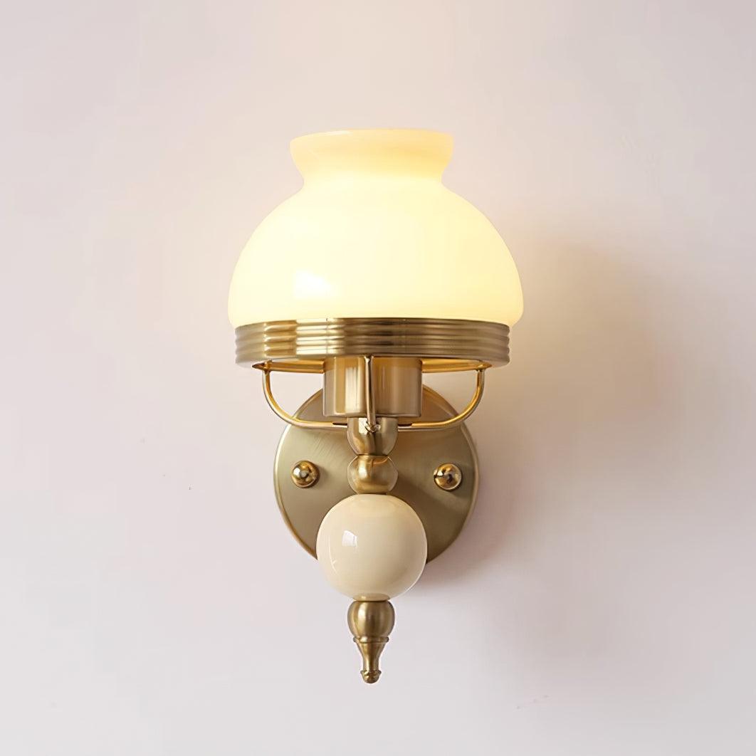 Wall Lamp Glass and Metal Light for Bedroom or Hallway Retro