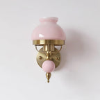 Wall Lamp Glass and Metal Light for Bedroom or Hallway Retro