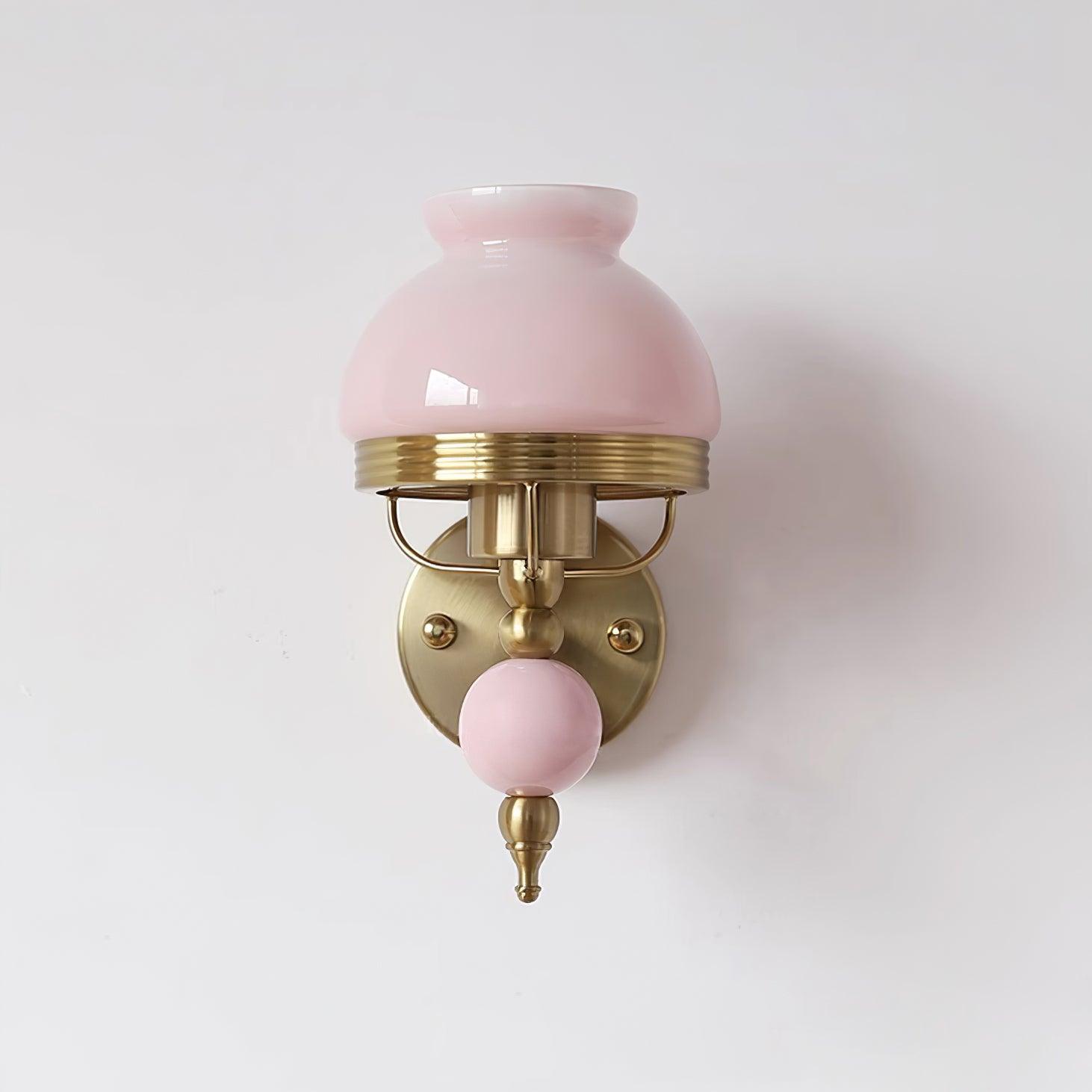 Wall Lamp Glass and Metal Light for Bedroom or Hallway Retro