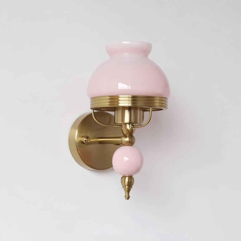 Wall Lamp Glass and Metal Light for Bedroom or Hallway Retro