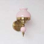 Wall Lamp Glass and Metal Light for Bedroom or Hallway Retro