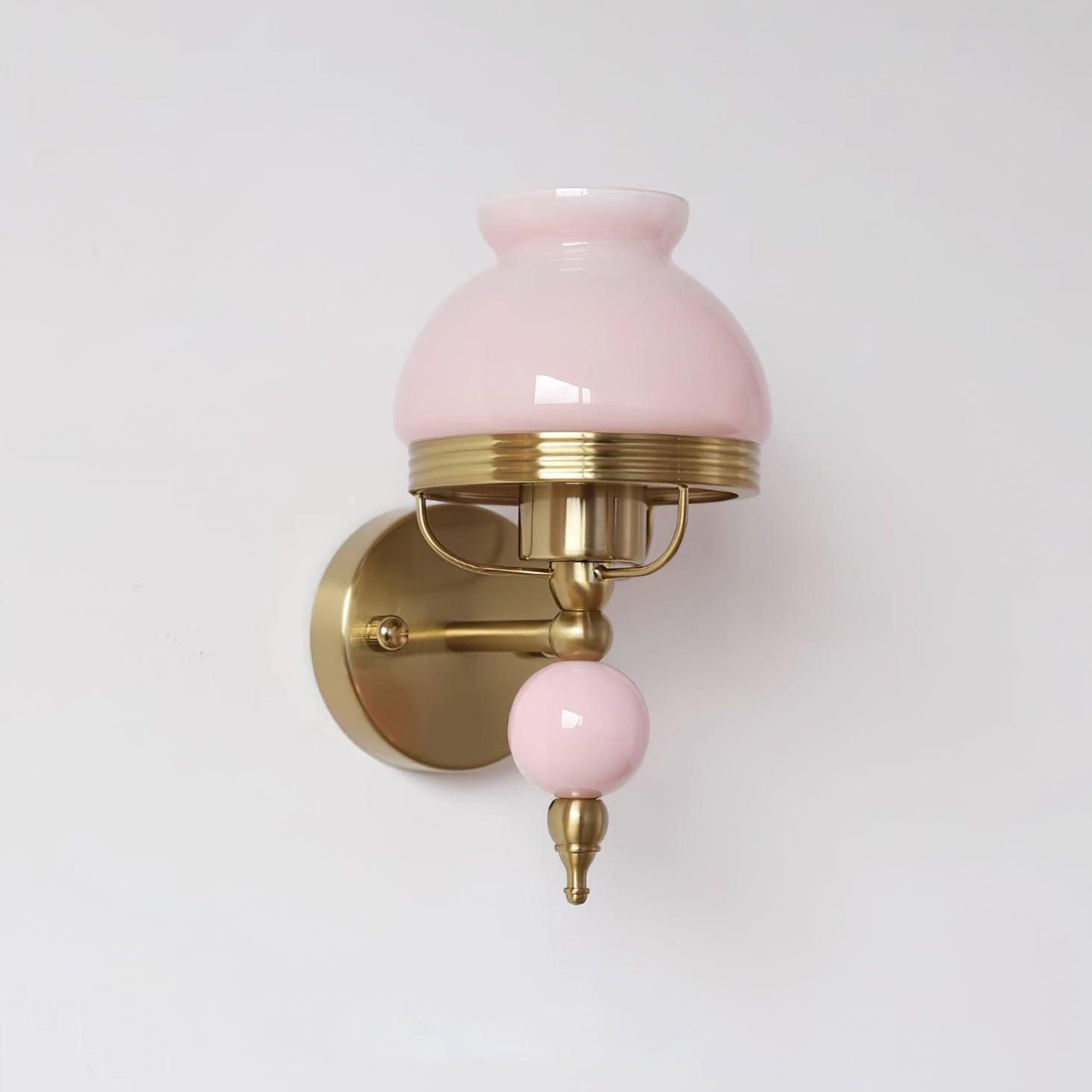 Wall Lamp Glass and Metal Light for Bedroom or Hallway Retro