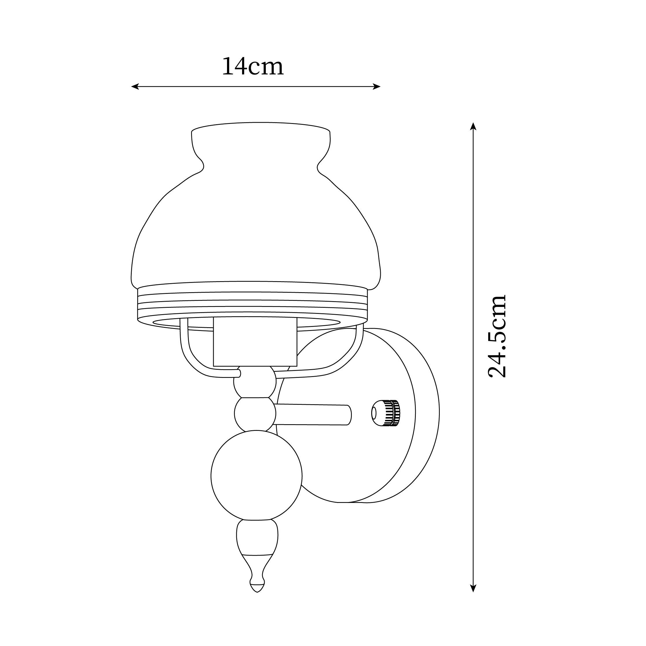 Wall Lamp Glass and Metal Light for Bedroom or Hallway Retro