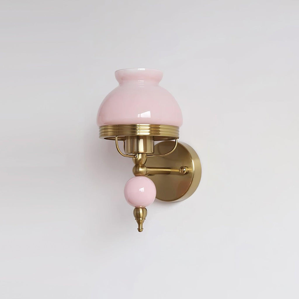 Wall Lamp Glass and Metal Light for Bedroom or Hallway Retro