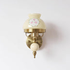 Wall Lamp Glass and Metal Light for Bedroom or Hallway Retro
