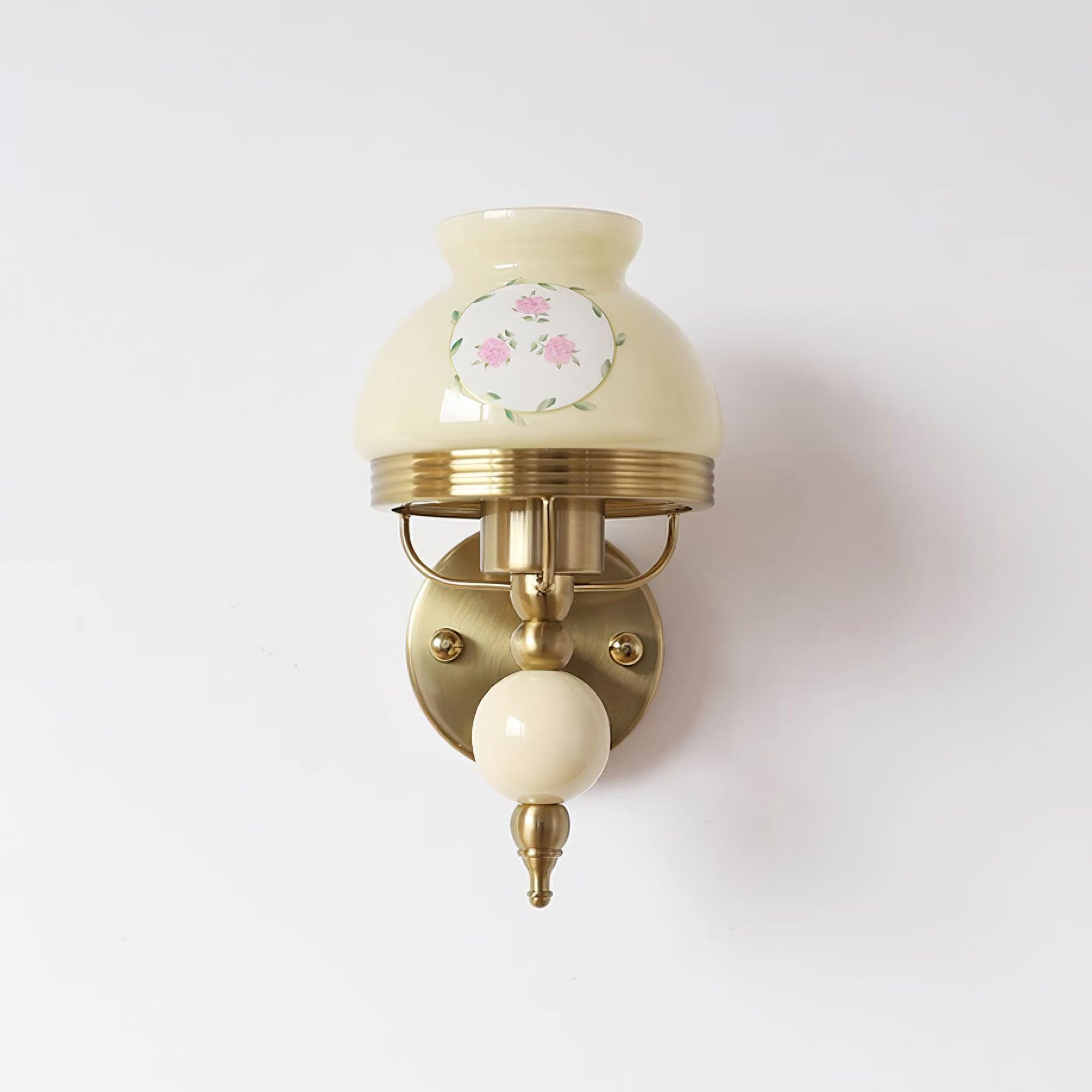 Wall Lamp Glass and Metal Light for Bedroom or Hallway Retro