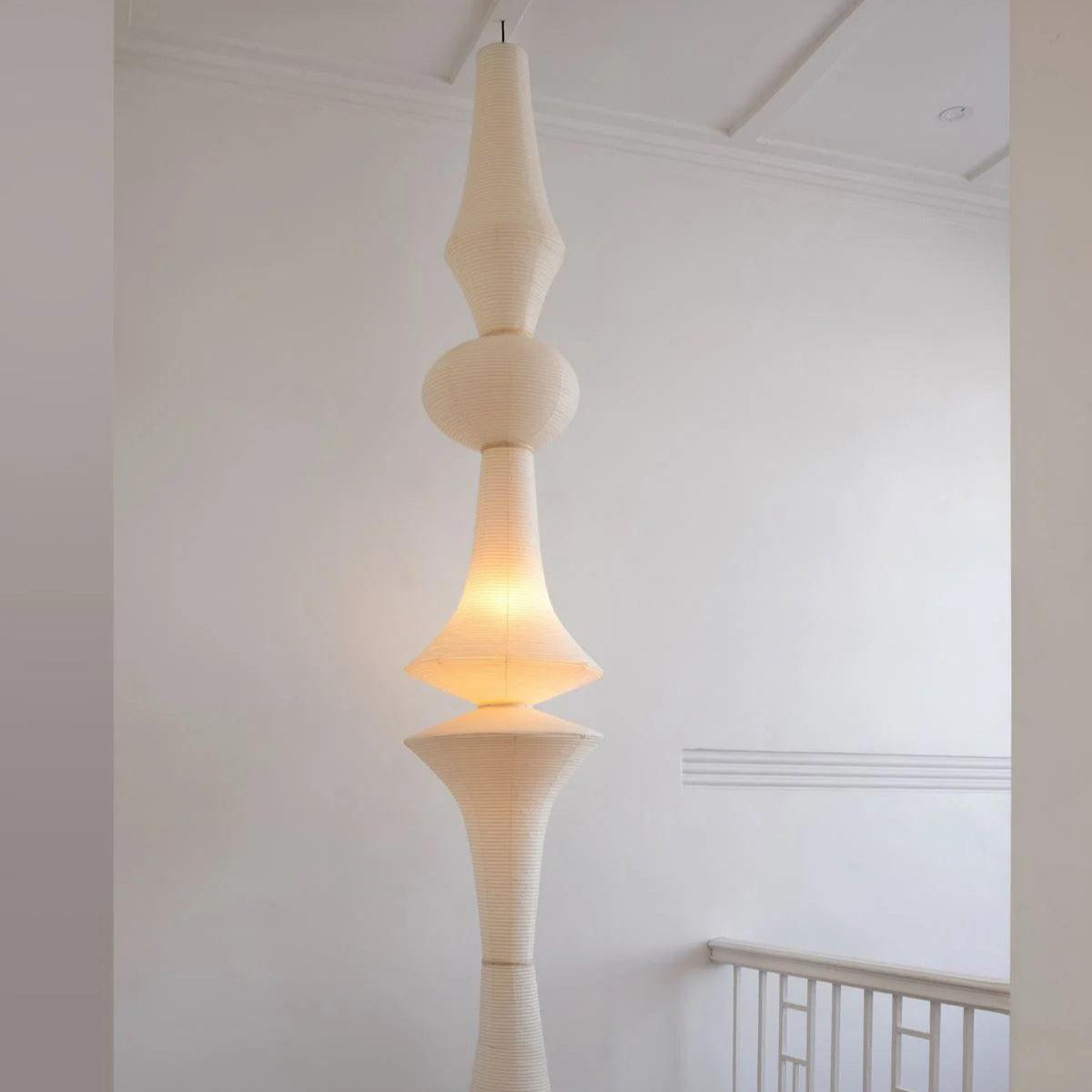 Faye Sculptural Paper Vertical Pendant Light