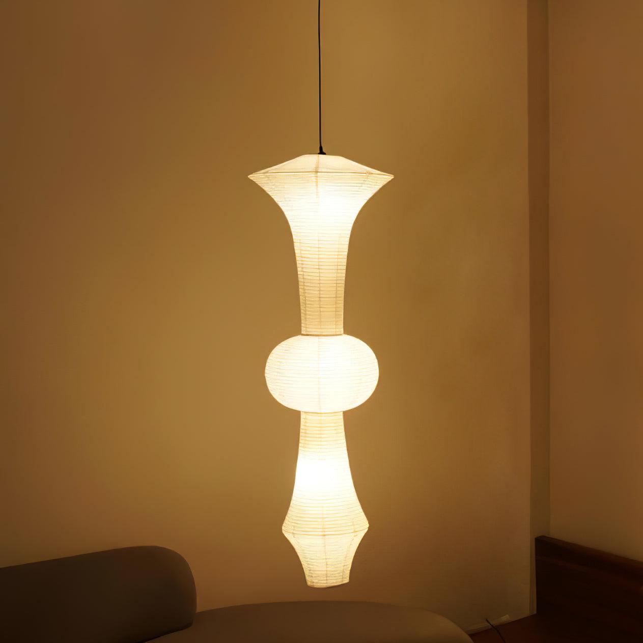Faye Sculptural Paper Vertical Pendant Light