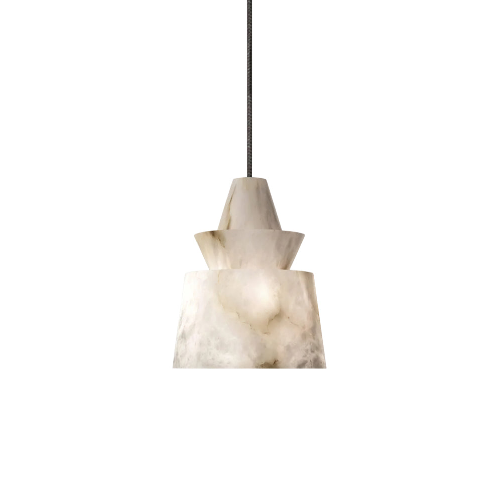Ezion Layered White Alabaster Pendant Light