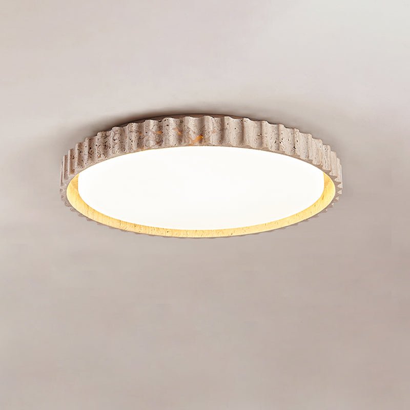 Ornorus Fluted Ring Travertine Ceiling Light