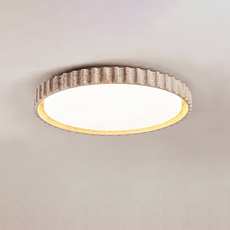 Ornorus Fluted Ring Travertine Ceiling Light
