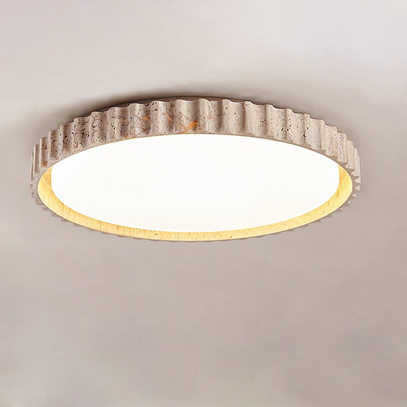 Ornorus Fluted Ring Travertine Ceiling Light