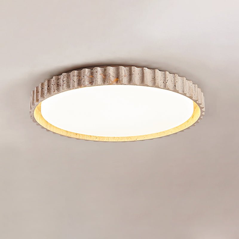 Ornorus Fluted Ring Travertine Ceiling Light