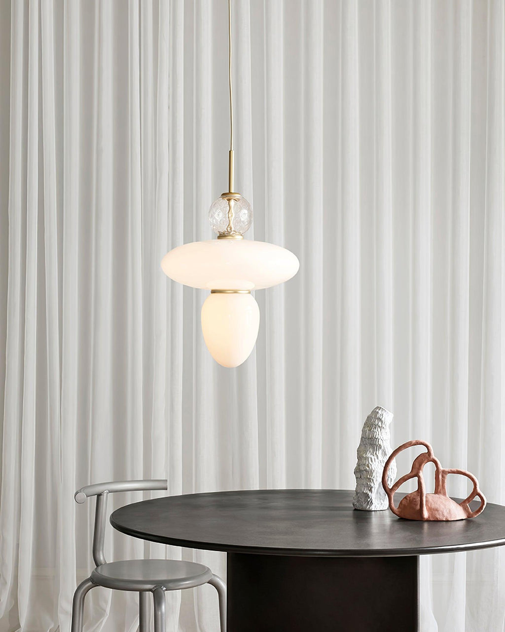 Orbelin Glass and Brass Pendant Lamp