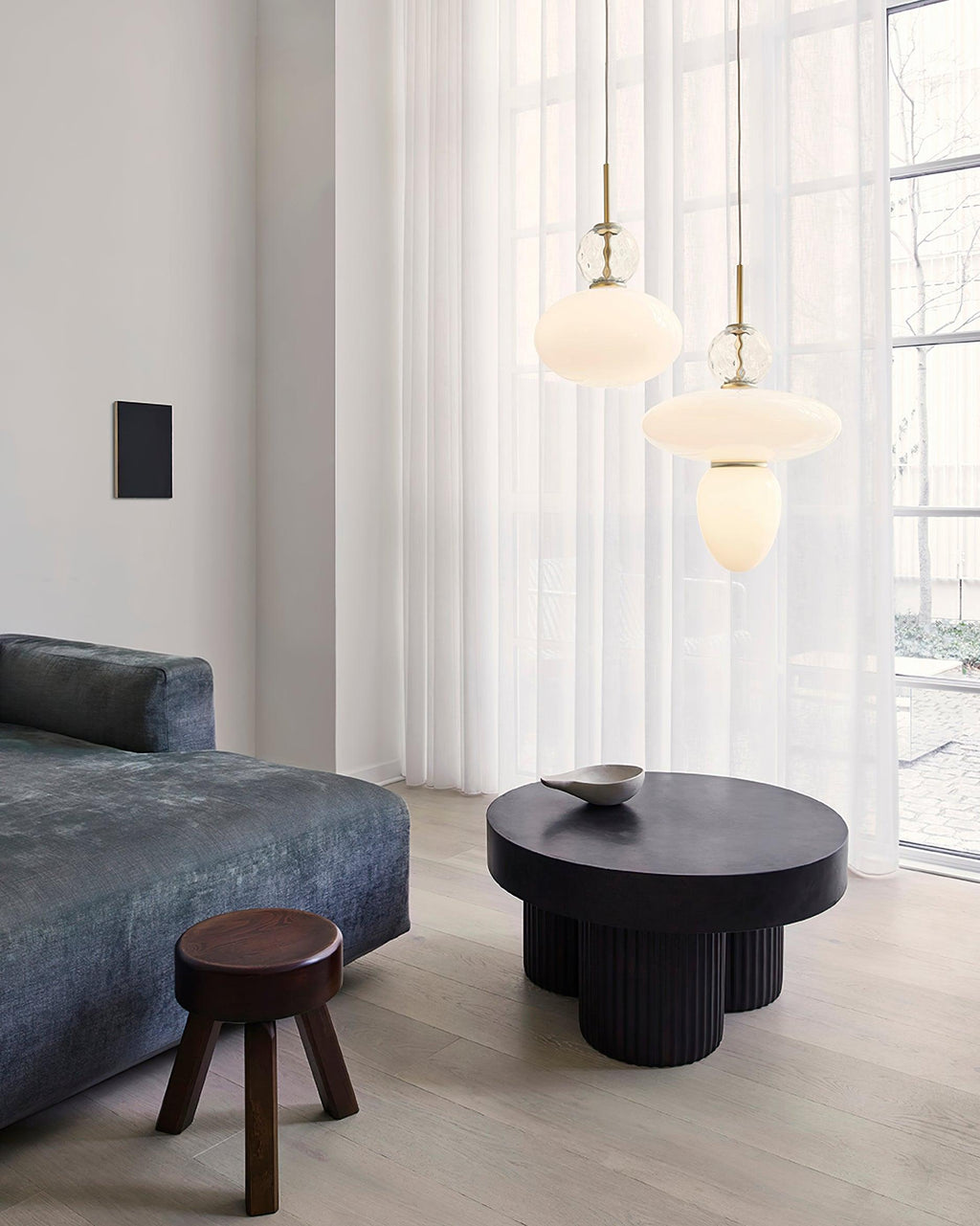 Orbelin Glass and Brass Pendant Lamp
