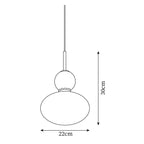 Orbelin Glass and Brass Pendant Lamp