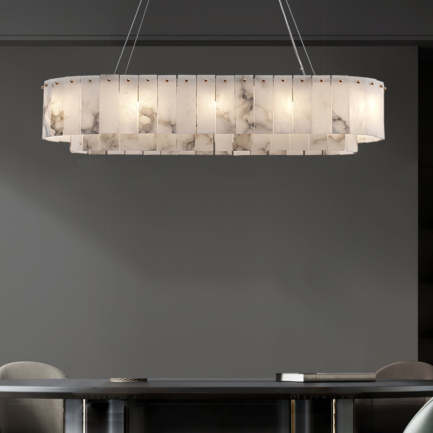 Zelaean Alabaster Round Pendant Light