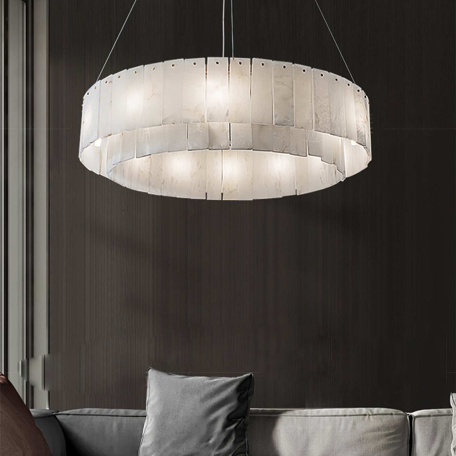 Zelaean Alabaster Round Pendant Light