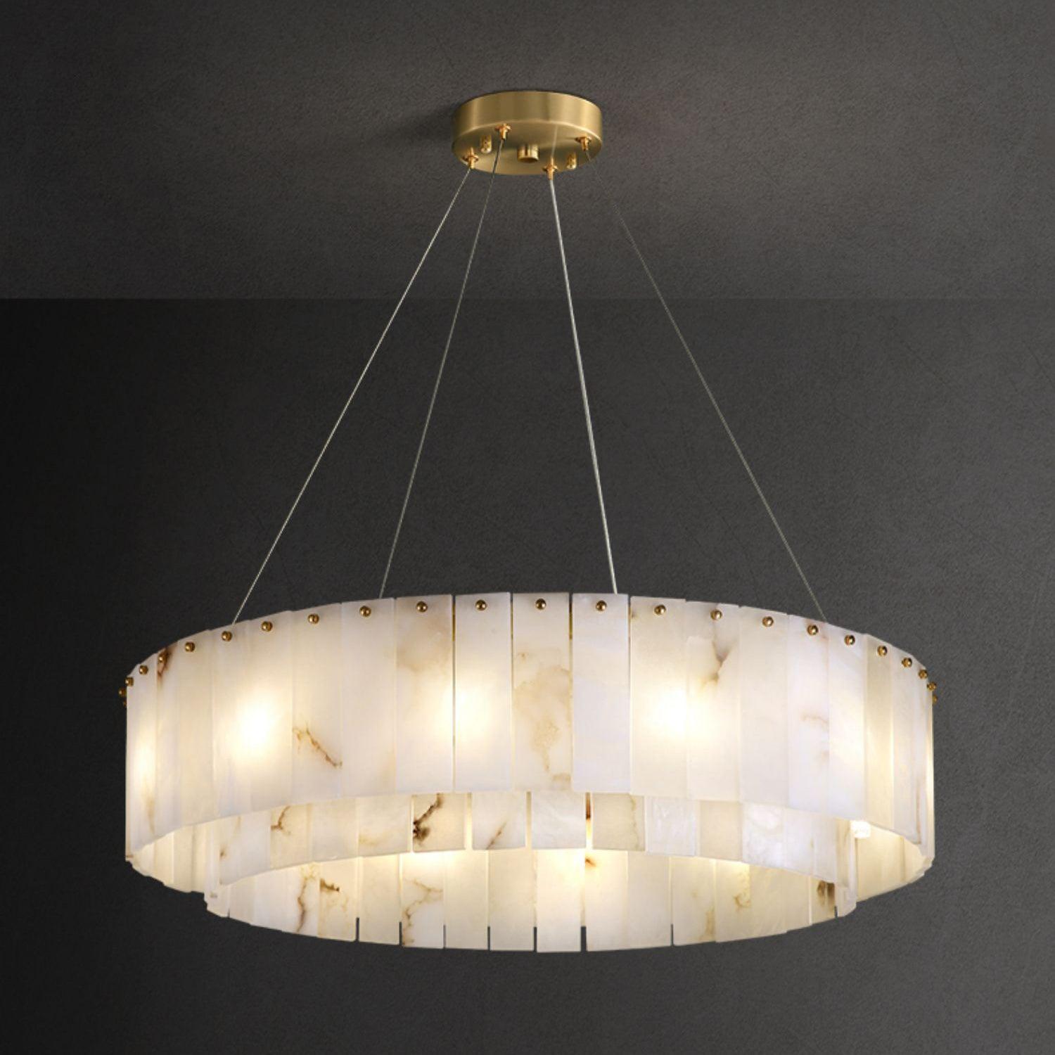Zelaean Alabaster Round Pendant Light