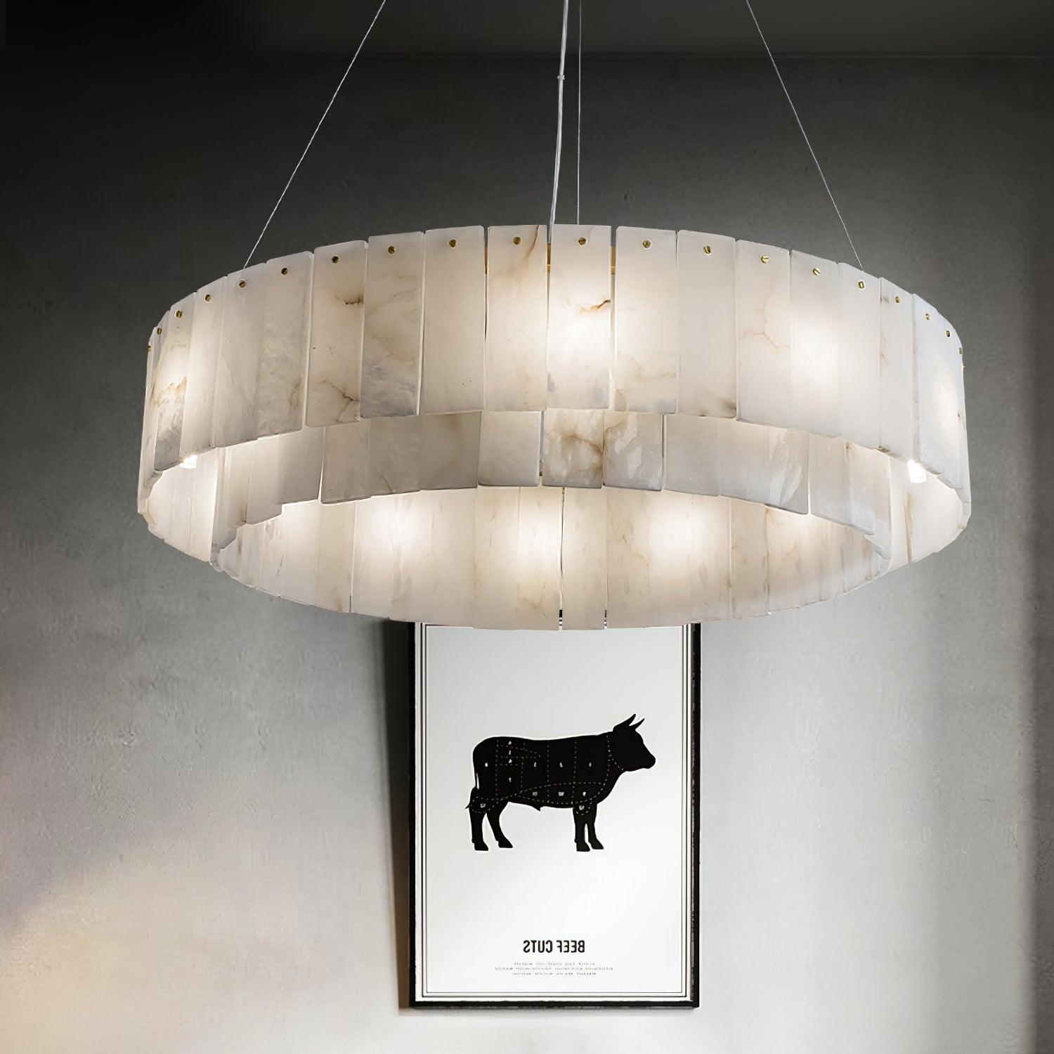 Zelaean Alabaster Round Pendant Light