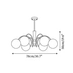 Veslo Brass and Wood Globe Chandelier