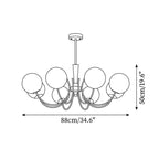 Veslo Brass and Wood Globe Chandelier